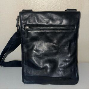 Fossil Black Leather Messenger Bag